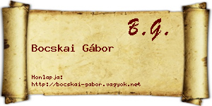 Bocskai Gábor névjegykártya